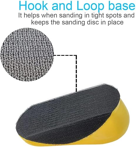 Miniatura 4 de Bloques de lijado de 5 pulgadas, bloque de lijado redondo y mouse, para restauración de muebles de madera, arte y manualidades