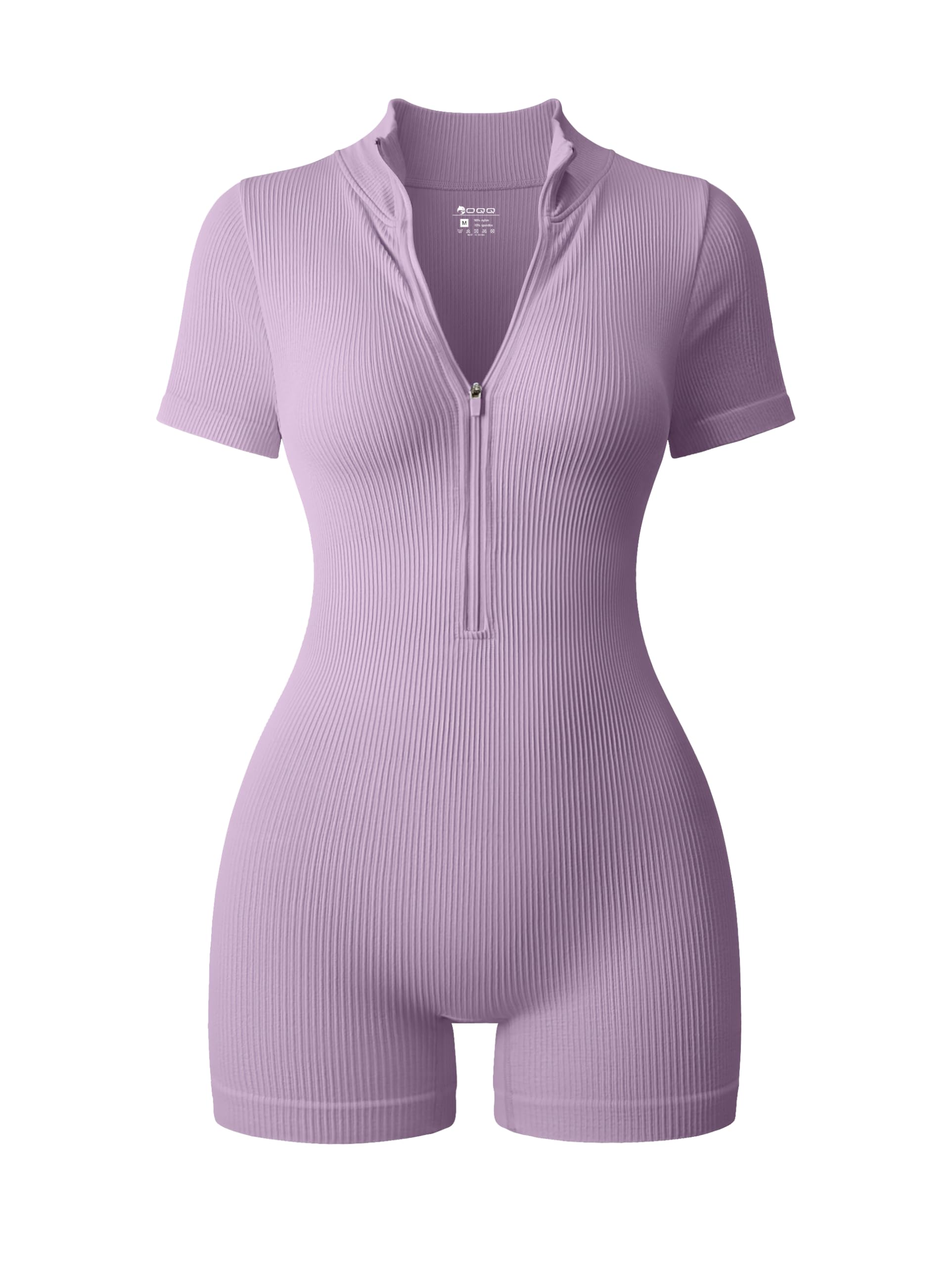 Short Jumpsuits for Women Pack of 1 Casual Zip Front Short Sleeve Shorts Bodycon Jumpsuits Overalls for Women-image-47