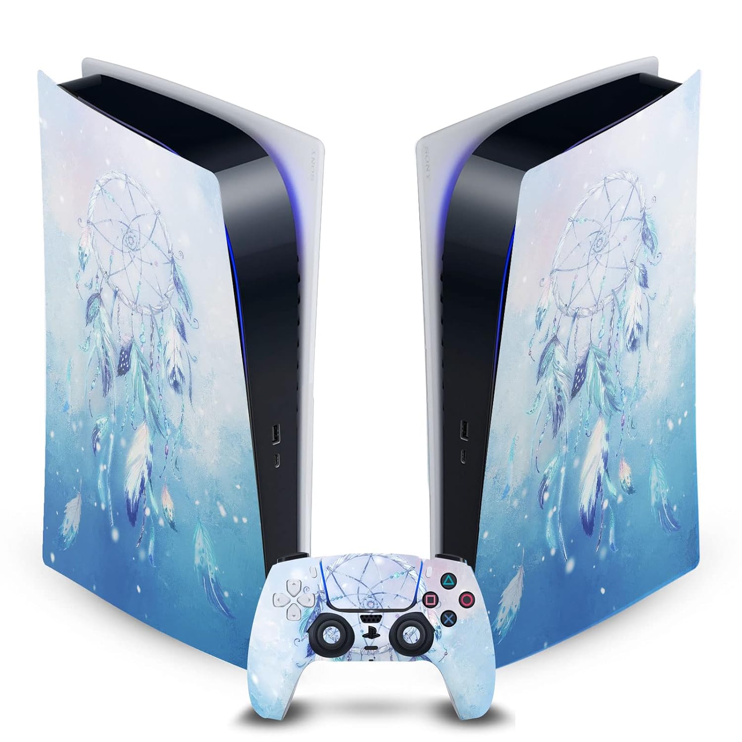 Friesian Horse Art Mix Matte Vinyl Faceplate Sticker Gaming Skin Case Cover Compatible with Sony Playstation 5 PS5 Digital Edition Console and DualSense Controller