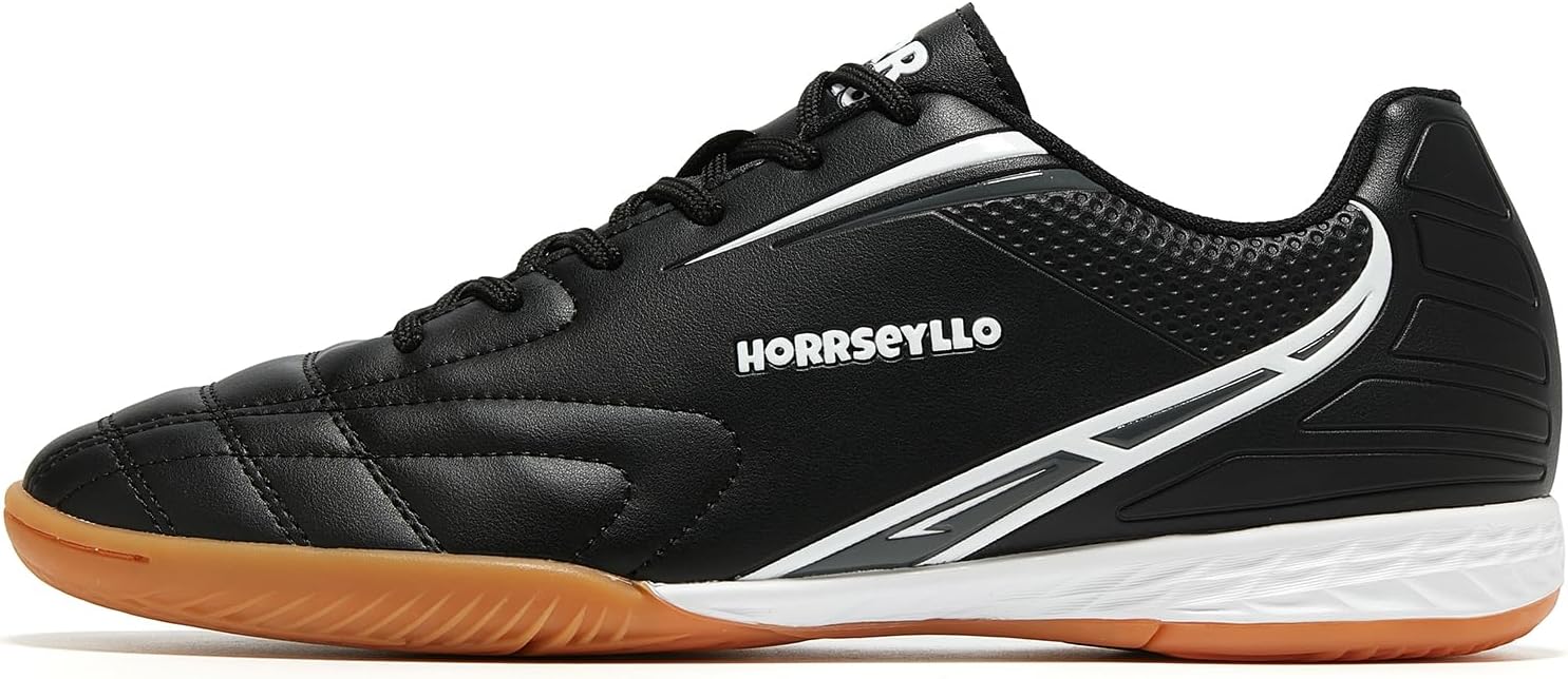 HORRSEYLLO Men's Indoor Soccer Shoes for Futsal Activities Women's Flat Outsole Trainer Rubber Shoes Athletic Training Sneaker - Image 2