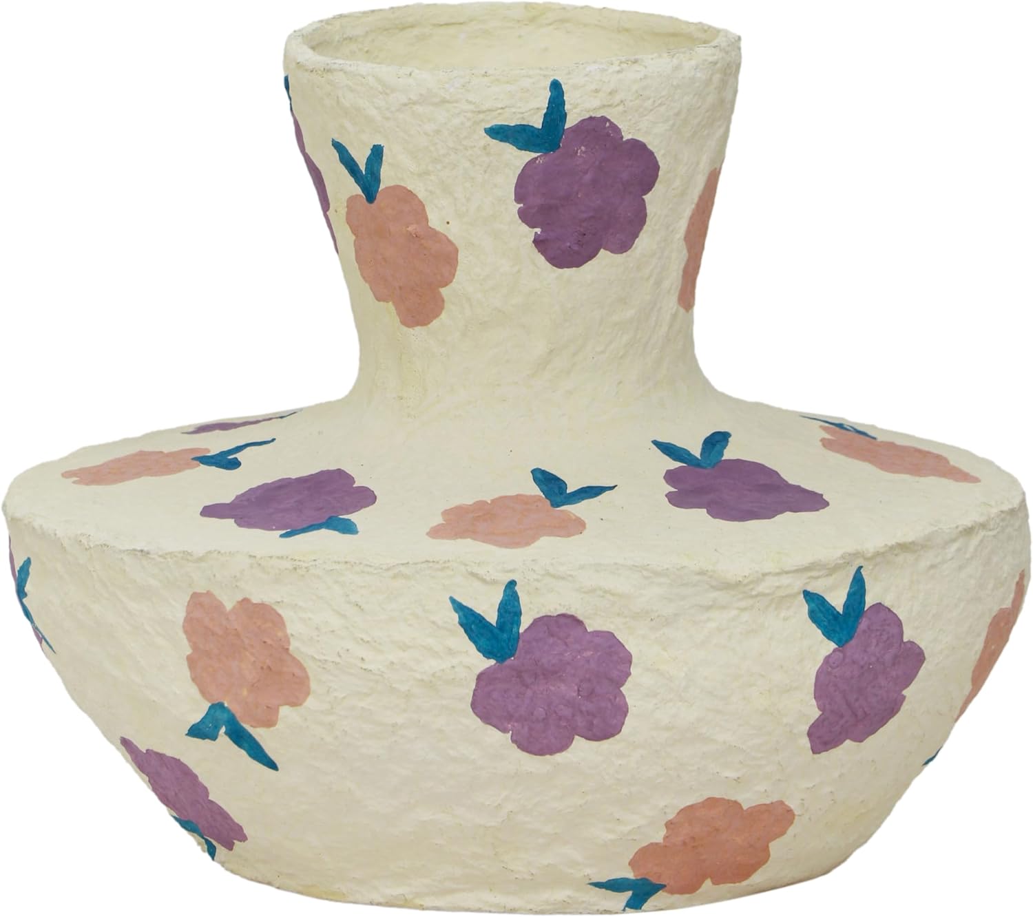 Cotton Mache Vase in Peach Paisley