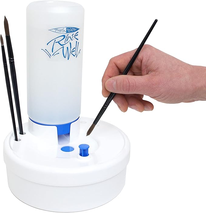 Masterson Fresh Water Rinse Well Brush Cleaner for Cleaning Paintbrushes, Cleaning System for Acrylic, Watercolor, and Water-Based Paints, Made in USA