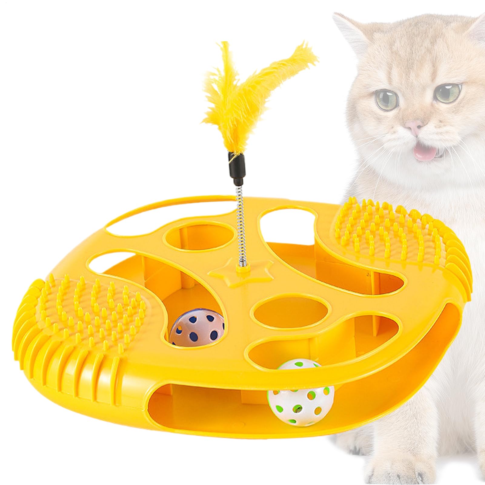 Jouet pour chat avec plumes pour l'exercice quotidien en intérieur douillet