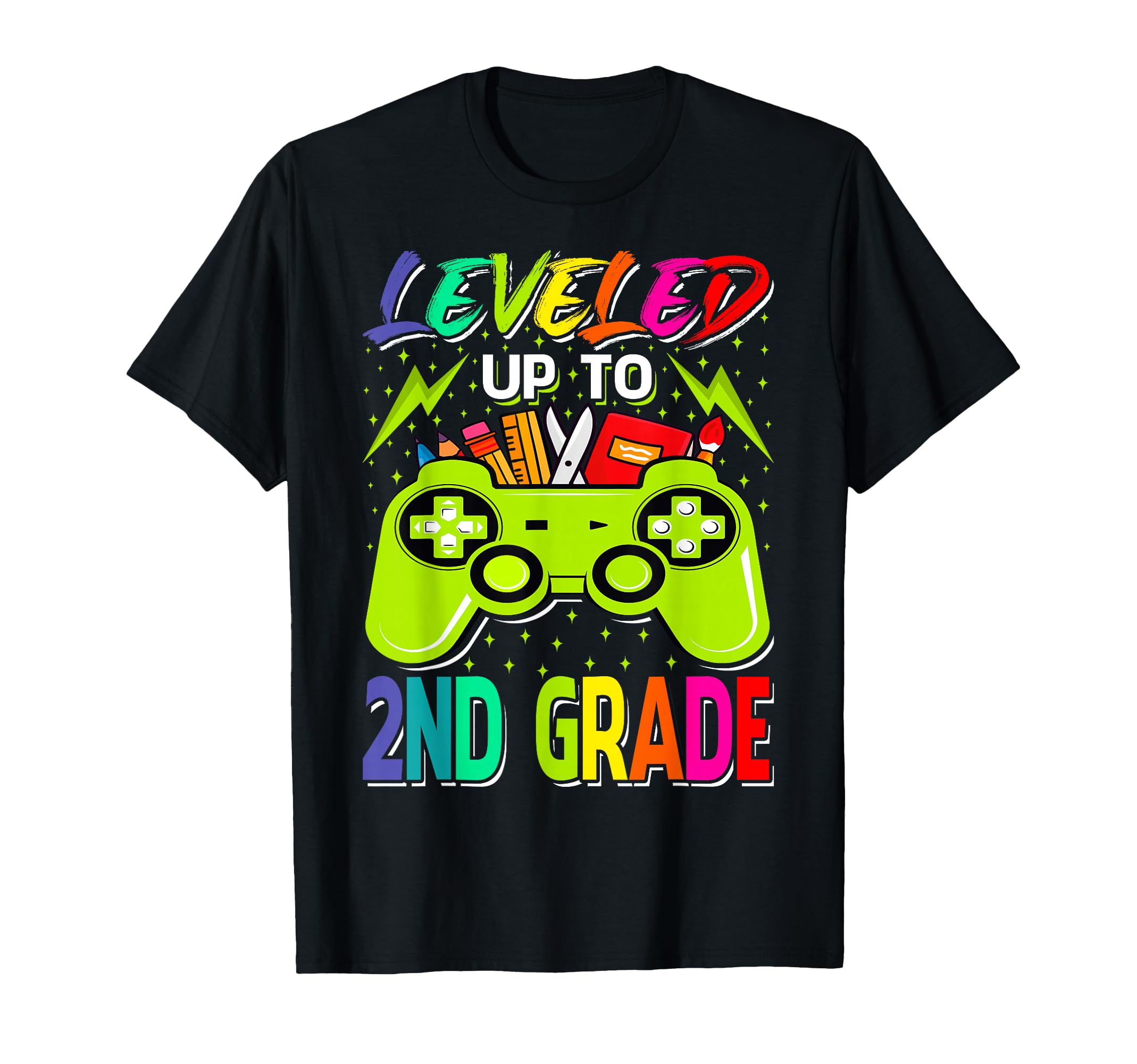Leveled Up to 2nd Grade Gamer Back to School First Day Boys T-Shirt