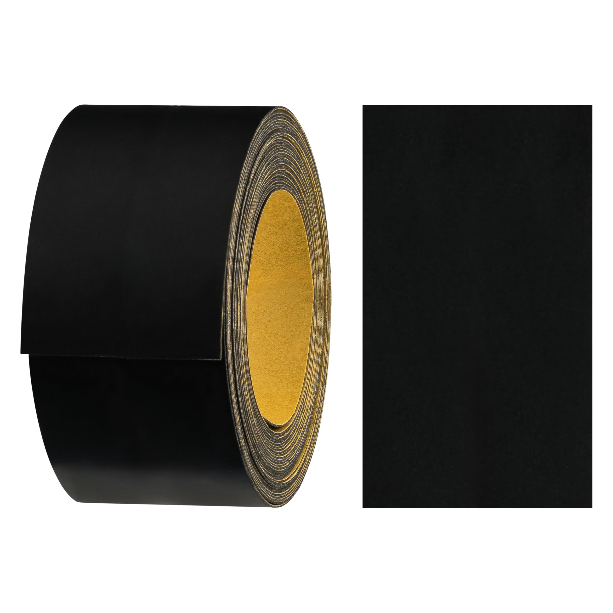 haggiy Melaminkanten-Band selbstklebend 40mm x 5m I Sicherer Halt ohne Bügeln durch Acrylkleber I Kantenumleimer, Furnier für Regalbretter/Holzplatten (Schwarz-glatt)