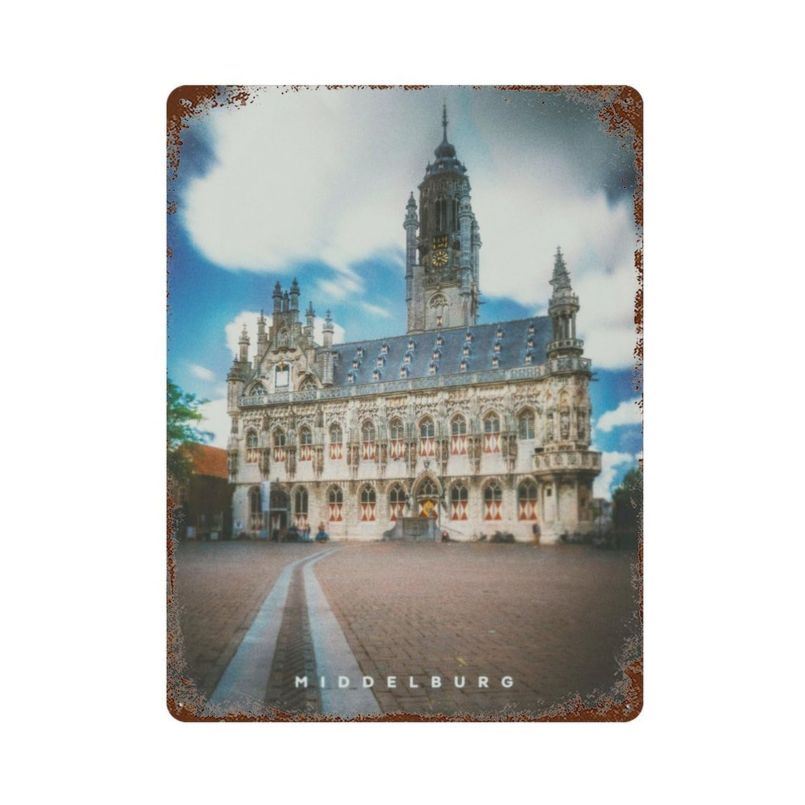 Middelburg Rusty Metal Tin Sign 15.7"x11.8", Classic Wall Plaque for Pub, Kitchen And Man Cave Decor