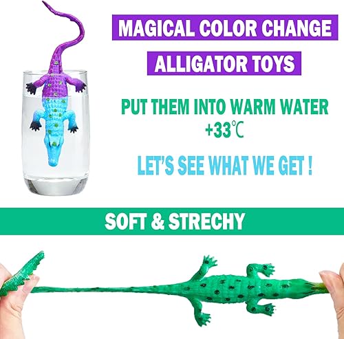 Miniatura 2 de Juguetes de baño sin agujeros que cambian de color para niños pequeños, juguete de cocodrilo que cambia de color, juguetes de animales reptiles
