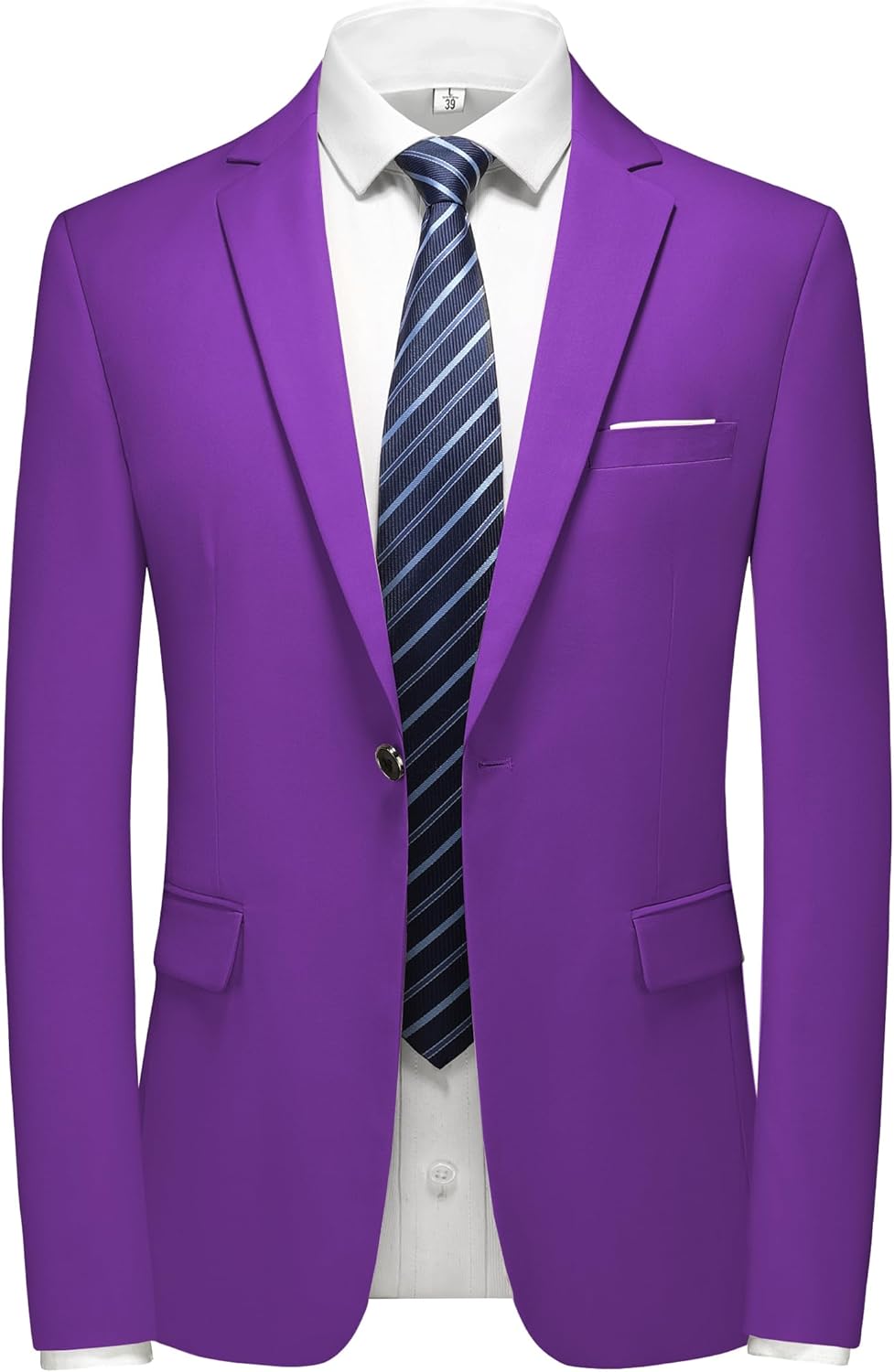Men's Suit Slim Fit 2-Piece Tuxedo Set - Ideal for Prom and Wedding, Includes Blazer Jacket, Pants, and Tie US Size S Deep Purple