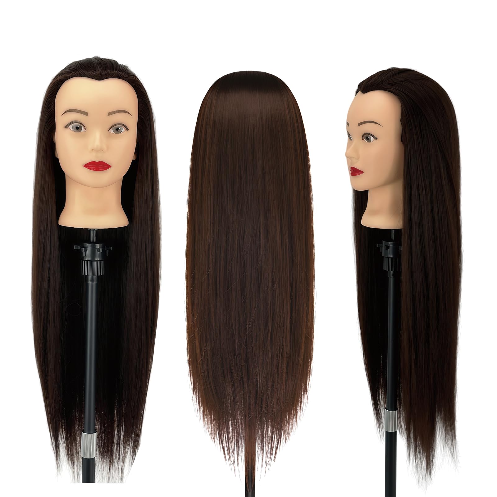 Professional Hairdressing Head Set for Children - Professional Hairdressing Head Mannequin with Stand for Hairdressers and Hair Salons (Ferrous)