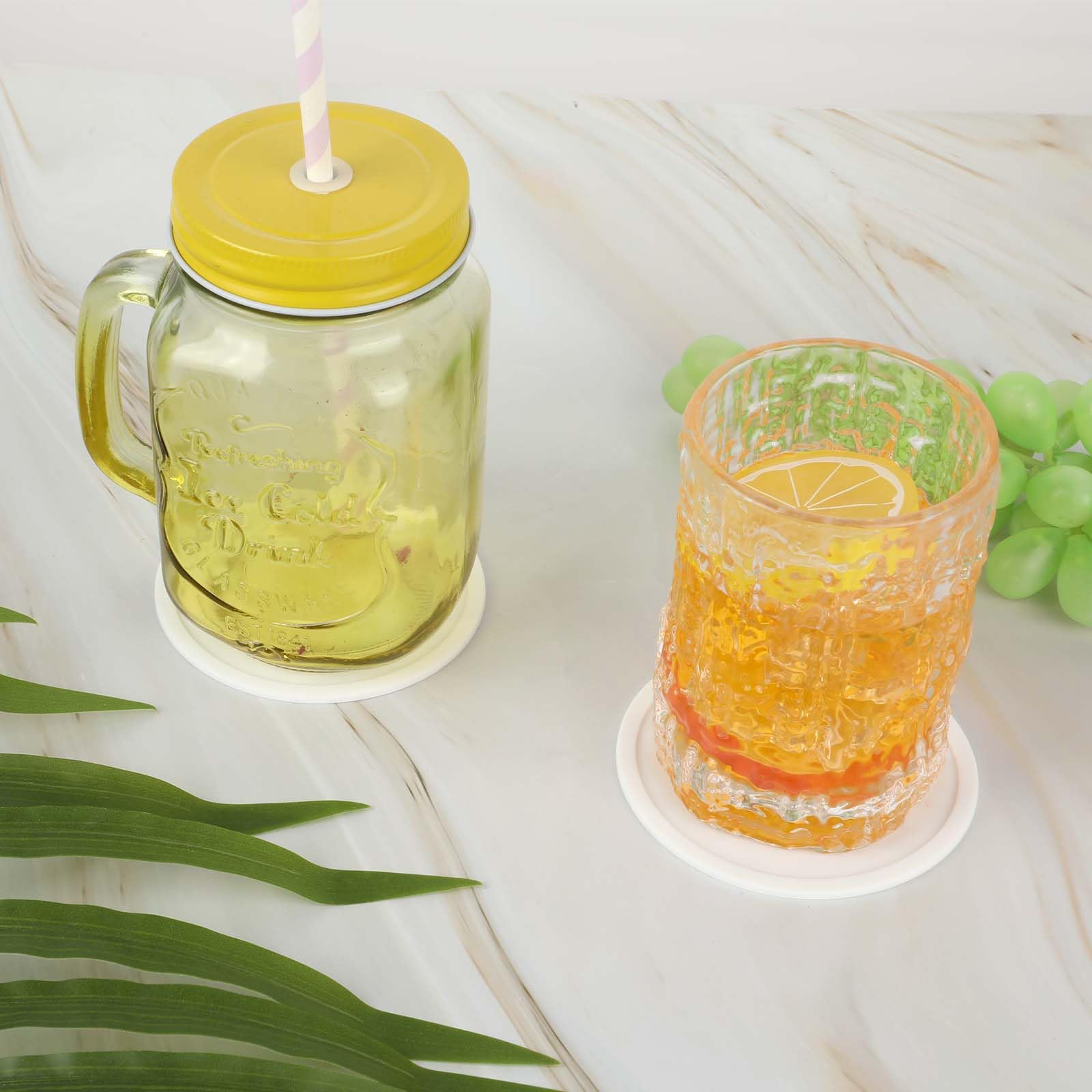 Lusofie Coasters Set of 6, Silicone Coasters Round Cup Coaster - Image 4