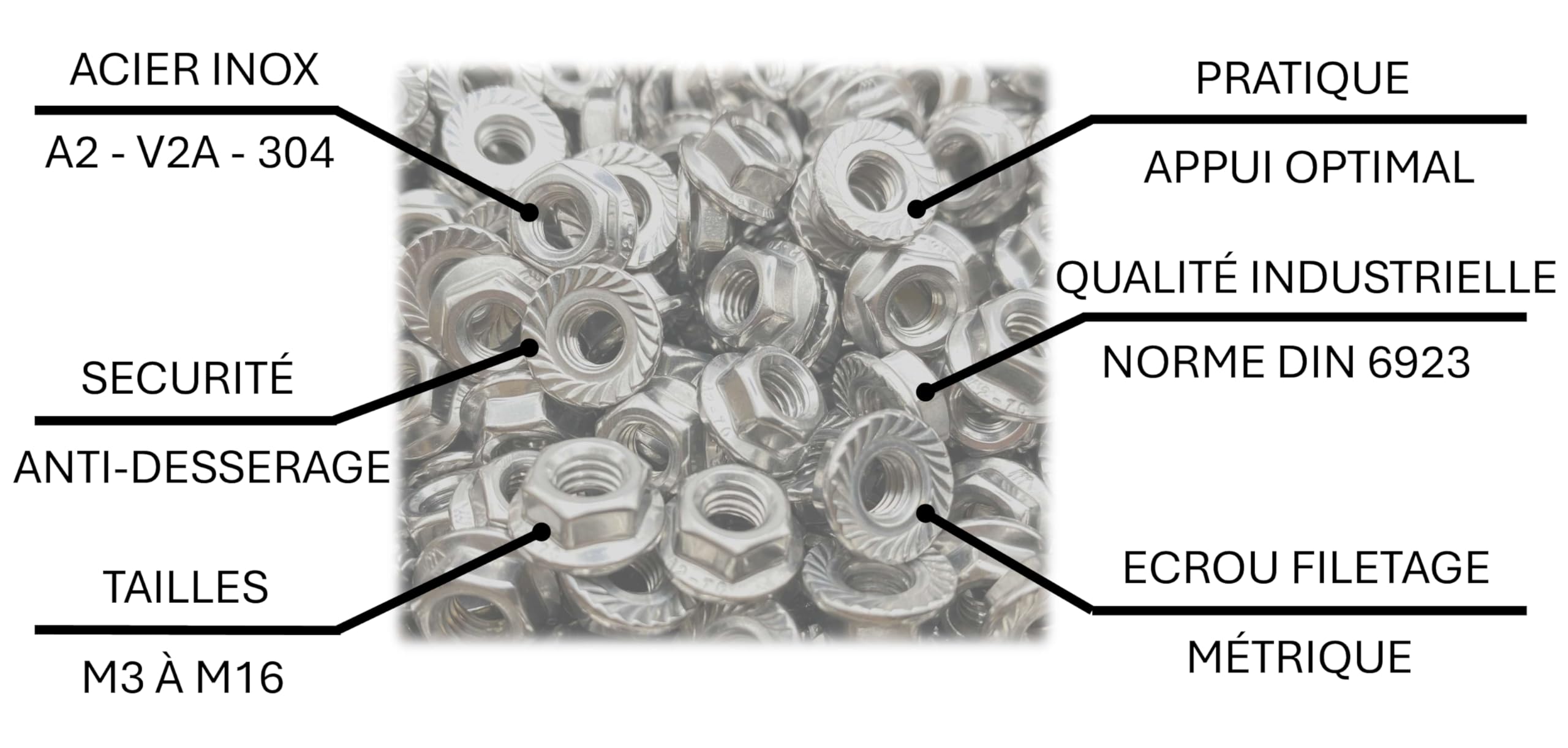 Dado in acciaio inox a base dentata M8 | dadi a flangia per viti Ø 8 mm | Autobloccante esagonale DIN 6923/ISO 4161 | Acciaio inossidabile A2 (V2A/304) Dado di sicurezza: Set di 100 pezzi - ProRaje