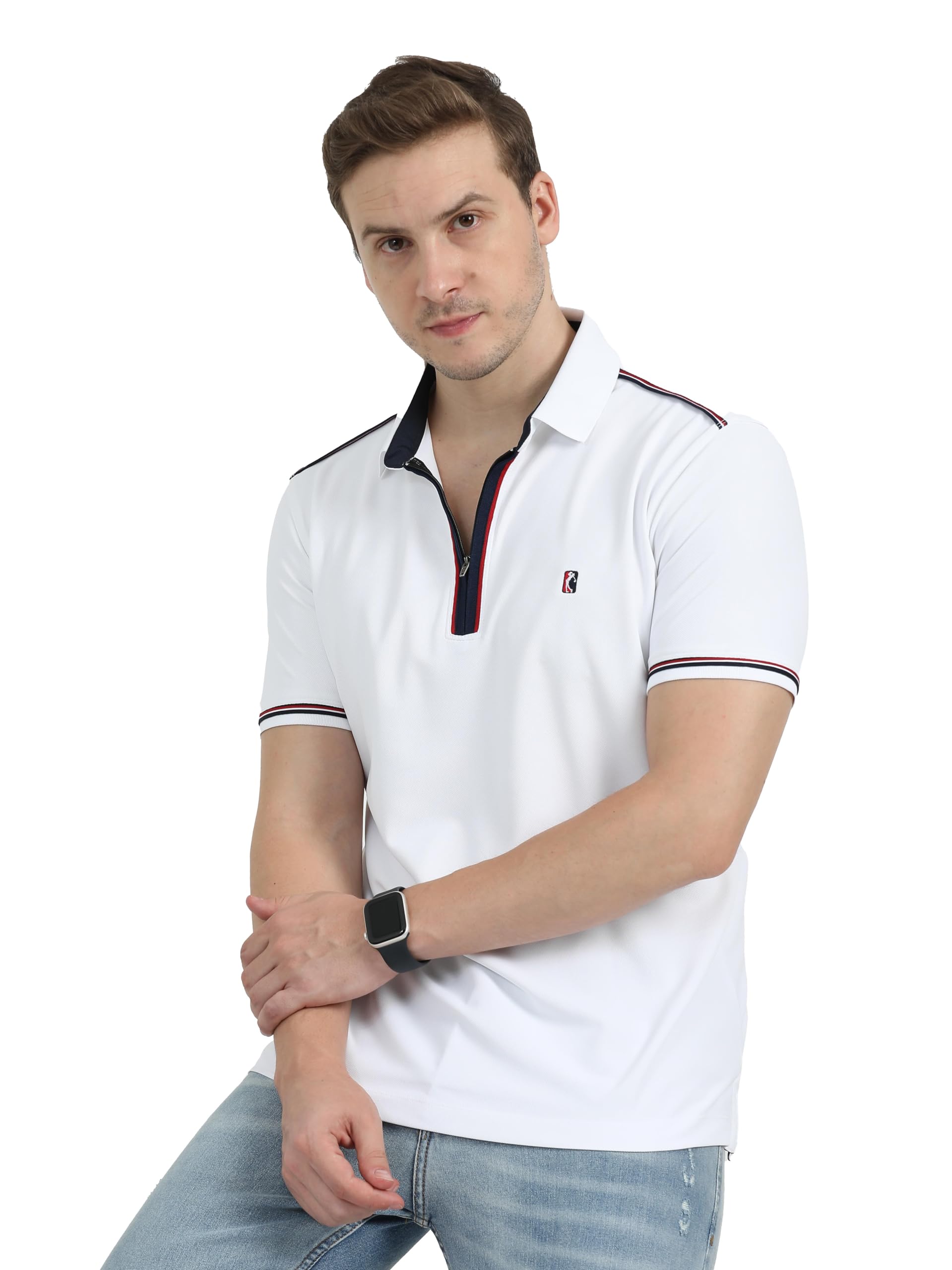 stellers Men's Zipper Polo T-Shirt|Feather Touch Feel |Regular Fit| Odour Resistant| Anti-Static| Wrinkle Free | Quick Dry | Stretchable | Lightweight | Sweat-Proof-picture-44