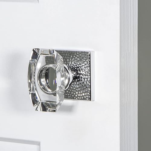 Miniatura 2 de Viaggio Quadrato - Roseta martillada con pomo de cristal Stella en cromo brillante