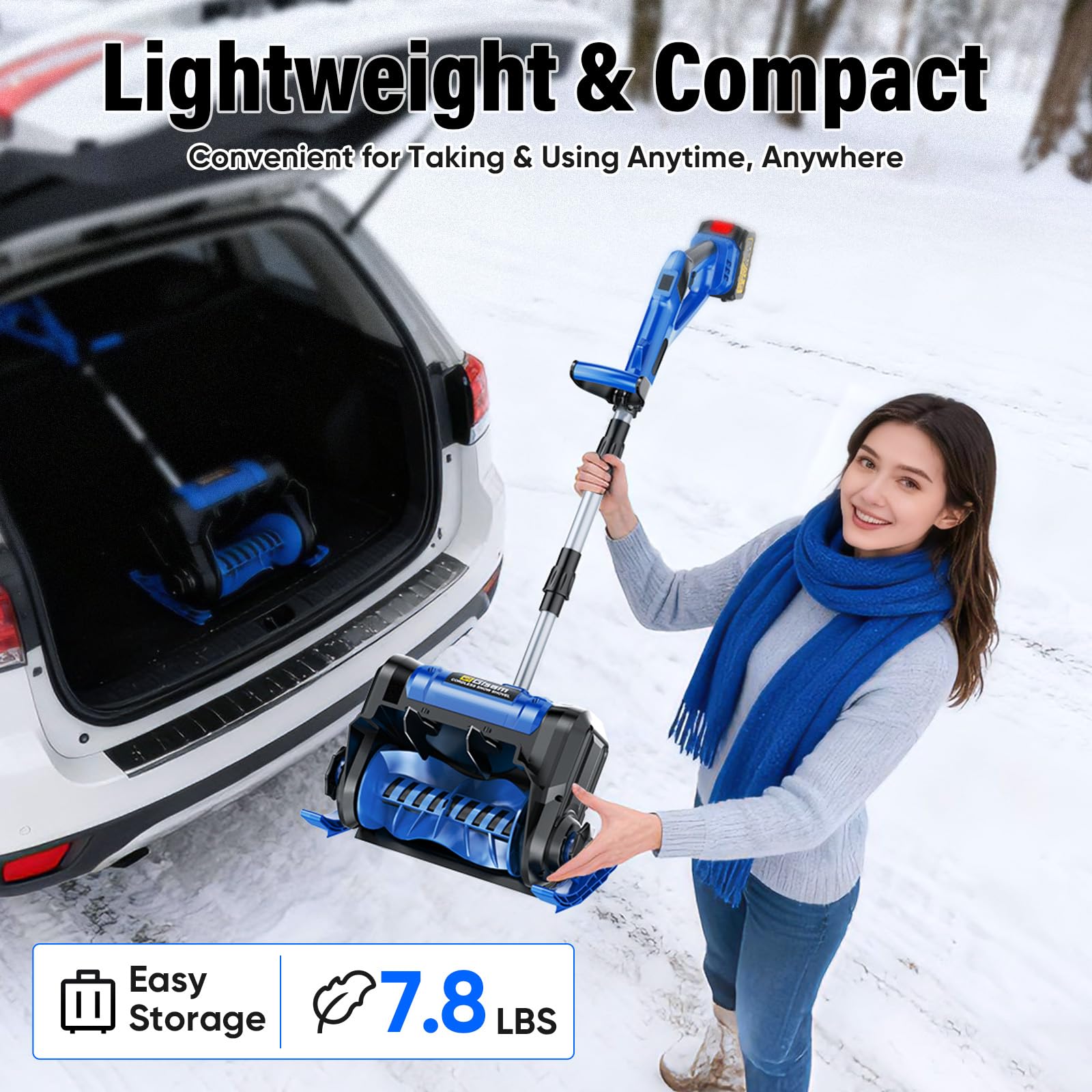 Akku Schneeschaufe für Makita 18V Batterie,Akku Schneefräse,3000W Bürstenloser Motor bis 24cm Räumhöhe,8.5m Wurfweite,38cm Arbeitsbreite,Einstellbare Auswurfrichtung,ohne Akkus & ohne Ladegeräte