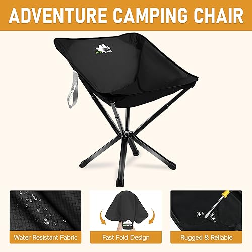 Miniatura 5 de Silla de mochilero ultraligera diseño plegable compacto, marco telescópico de despliegue rápido, construcción de aluminio estable, silla de