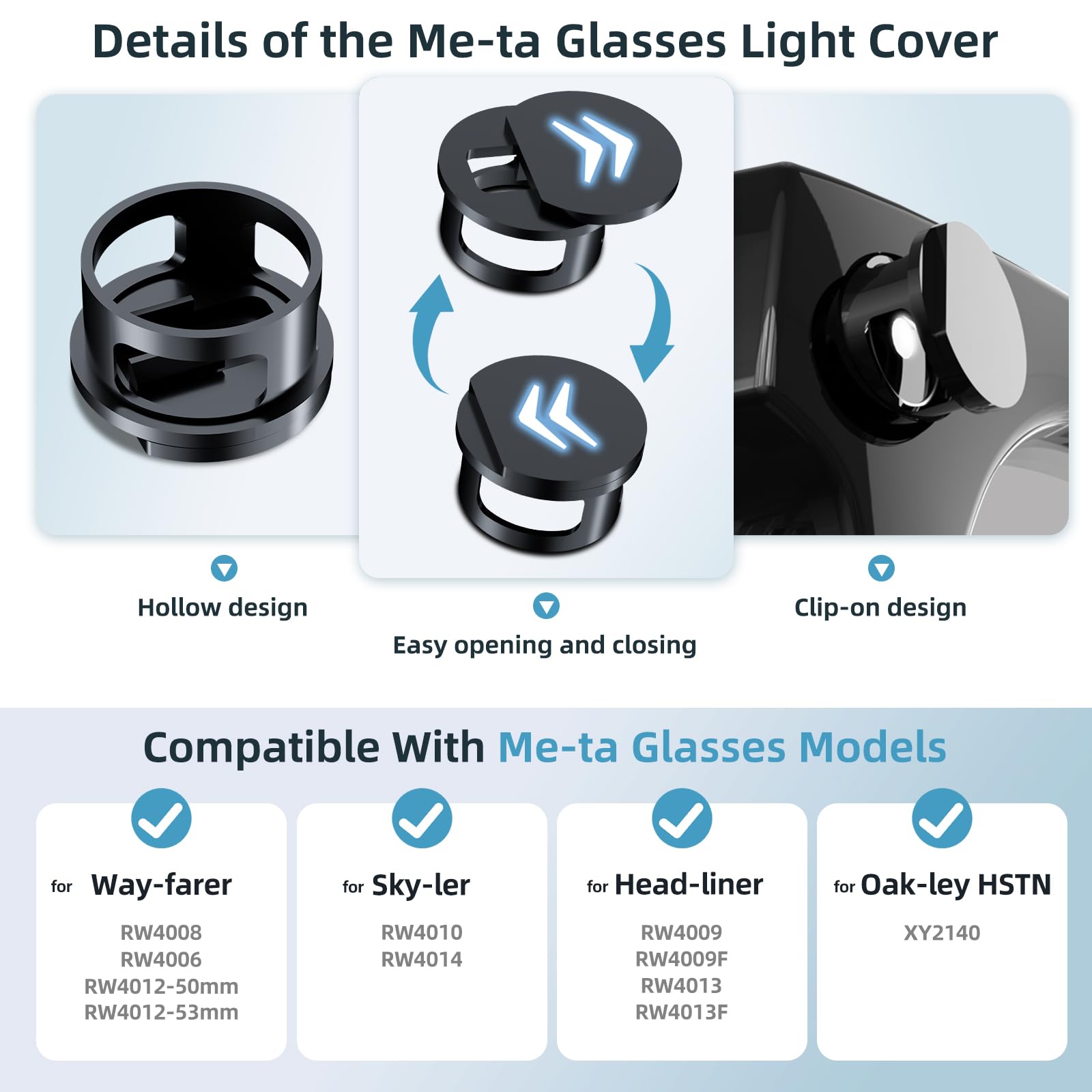 Amazon.co.jp: Meta Glasses Rayban用LEDライトカバー、ウェイ 