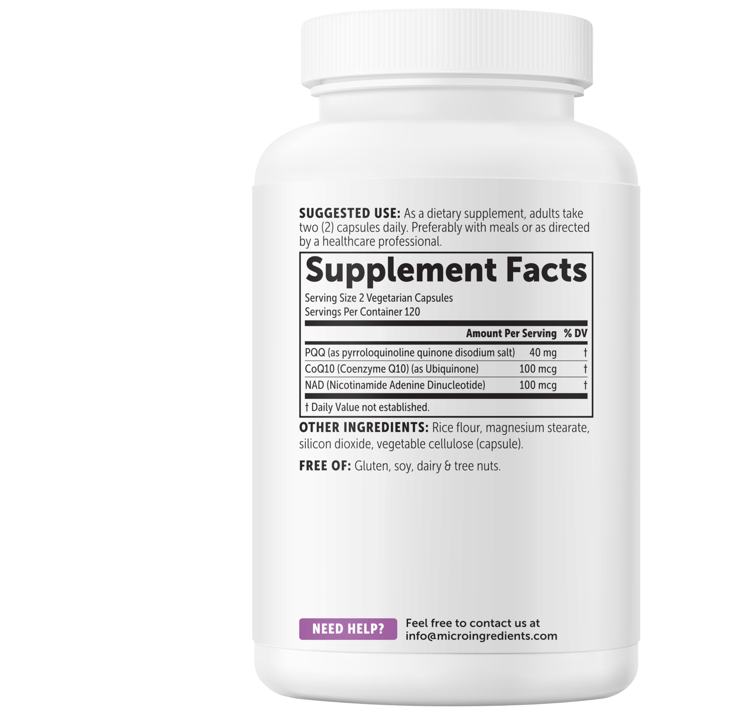 Micro Ingredients PQQ 40 mg Per Serving, 240 Vegetarian Capsules — Amazon image 8