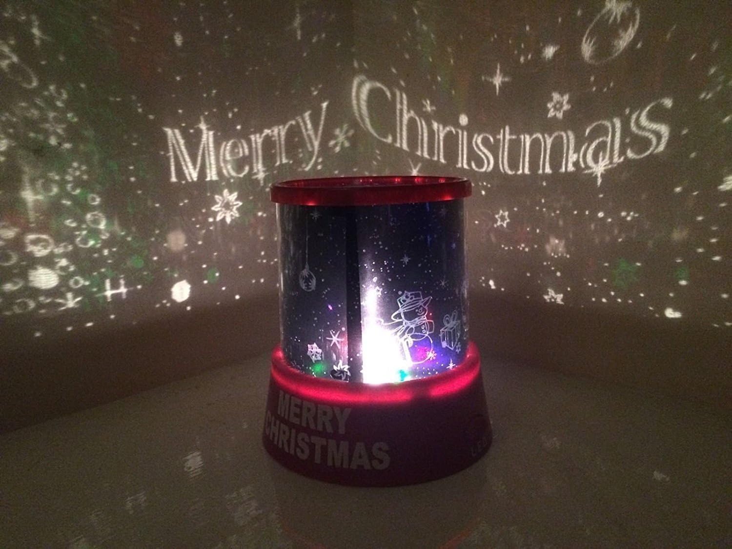 SKYTE® Colour Changing Xmas Projector Indoor Decoration Gift LED Night Light Lamp Bright and Colourful Santa Festive Colour Changing Nightlight Wall Projector Mood Lamp