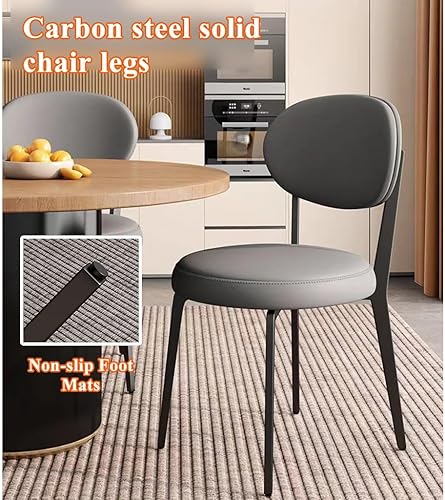 Miniatura 6 de YCKEGEW Sillas de comedor modernas de piel sintética, 2 piezas, sillas laterales para sala de estar, sillas de restaurante con respaldo, silla