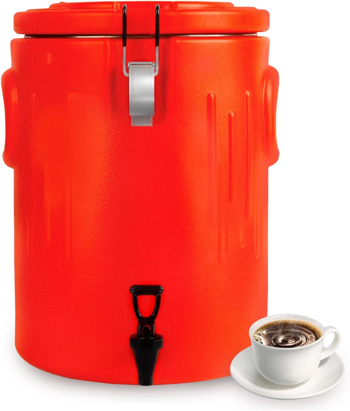 Insulated Beverage Dispenser 3.5 Gallon- Ice and Hot Drink Dispenser with 304 Stainless Steel Interior and Spout, Portable Hot Water Dispenser, Outdoors Cooler Jug for Camping Party Sports M-3.5 Gallon