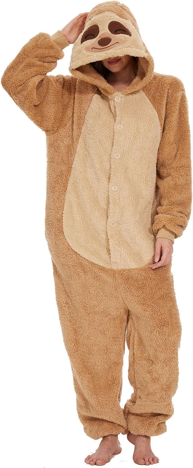 Très Chic Mailanda Sherpa Unisex Adult Animal Onesies Cosplay Pajamas Sleepwear Halloween Costume