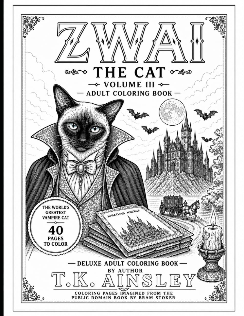 Zwai The Cat Volume III: Adult Coloring Book