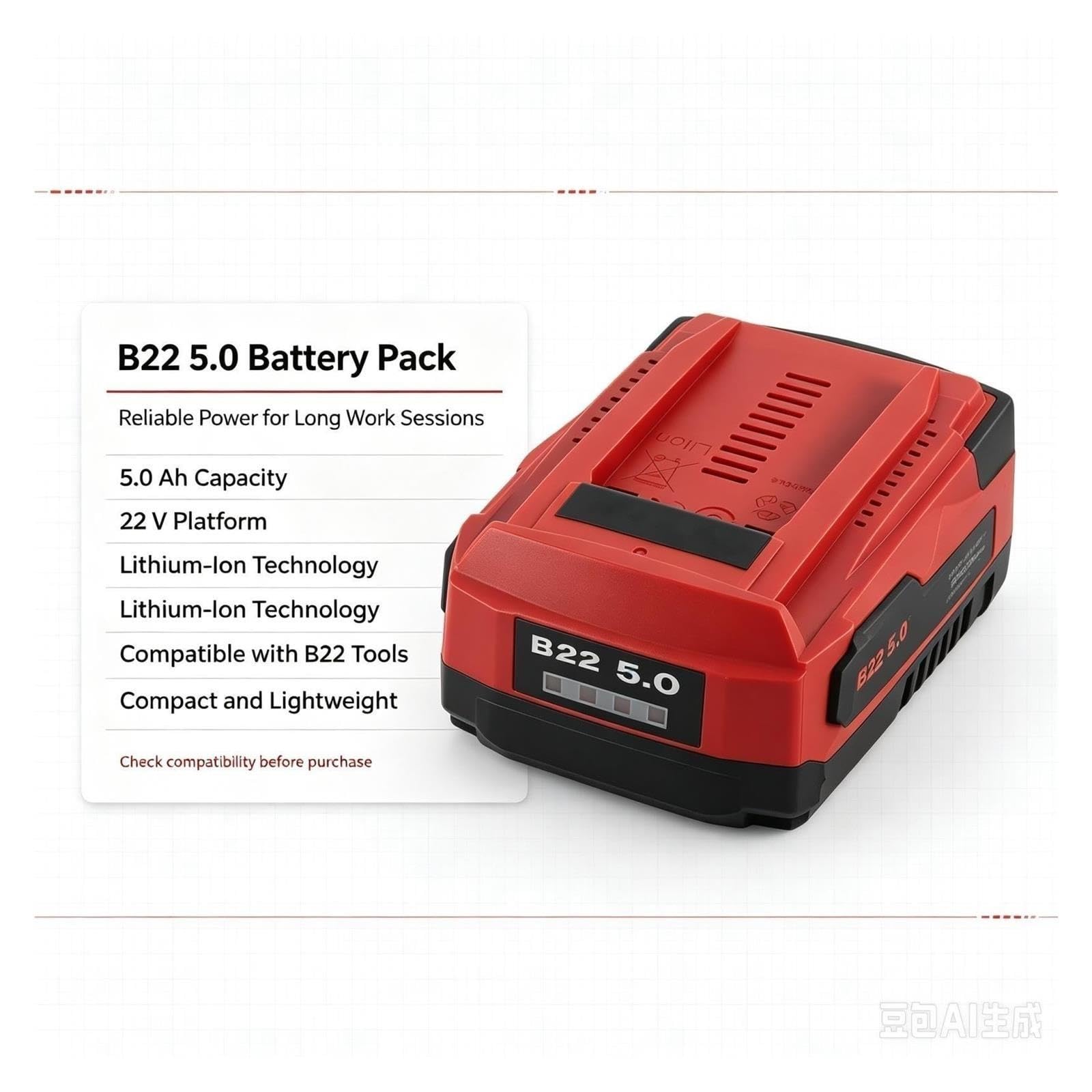 Batterie Au Lithium for Outils sans Fil 5000mAh, Compatible avec Hilti