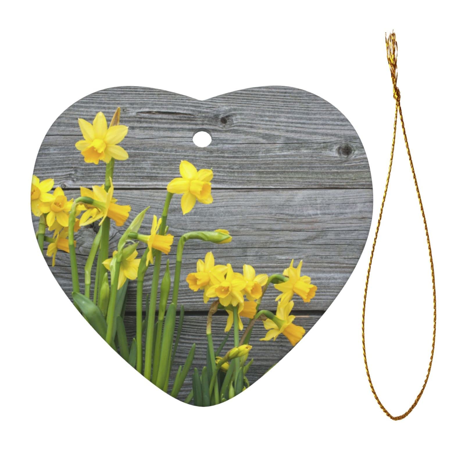 Boeket Narcissen Kerst Ornamenten Keramische