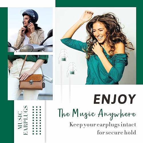 Miniatura 6 de Hearprotek Tapones para los oídos de concierto, 2 pares de tapones reutilizables para músicos de alta fidelidad, reducción de ruido de 23 db,