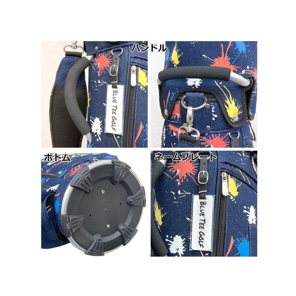 BLUE TEE GOLF デニムキャディバッグ フード・ヘッドカバー付き BLUE