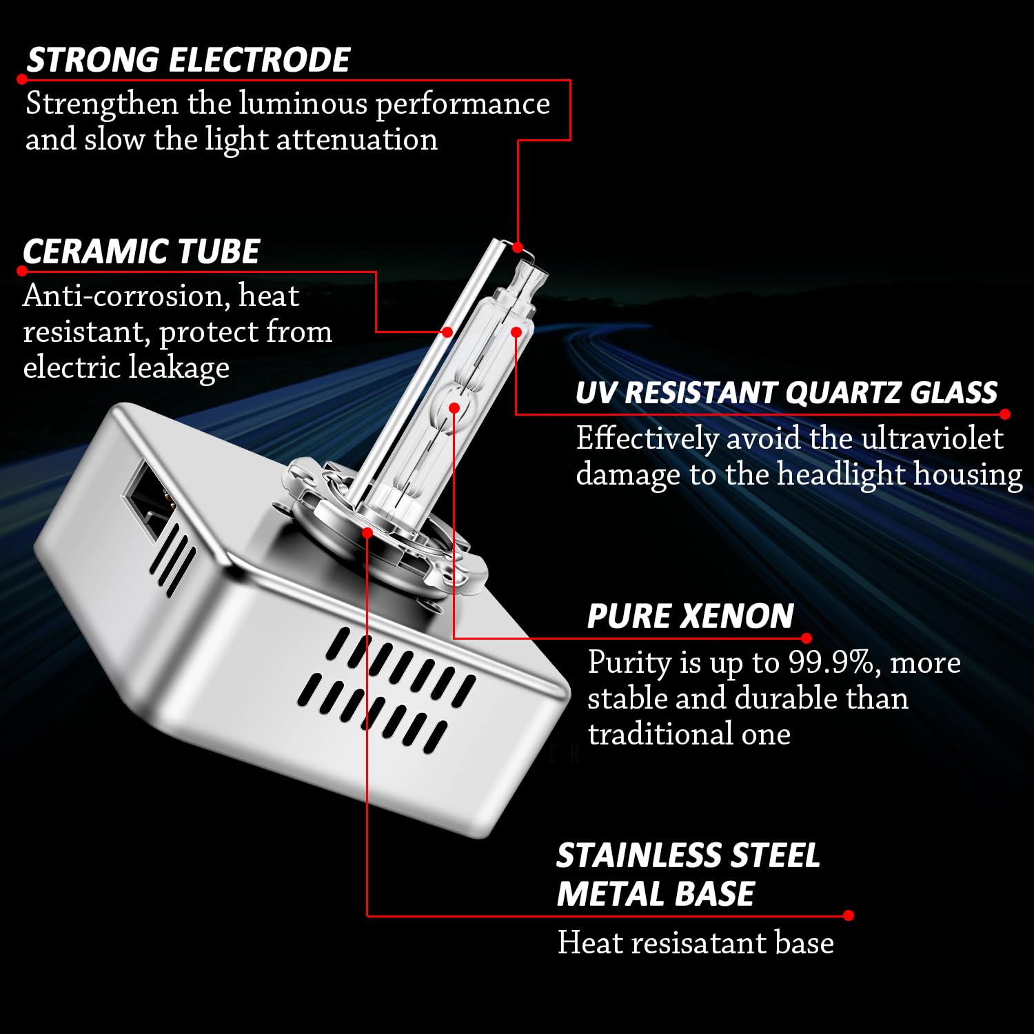 TECTICO D5S żarówki ksenonowe 35 W, 6000 K, białe diamenty, 300% wyjątkowo błyszczące, D5S, zestaw do konwersji HID 12 V DC z metalową podstawą, żarówka wzmacniająca reflektory, 2 lampy