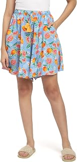 B STORIES Women's Flared Shorts – Culottes with Pockets|Soft Viscose Lounge & Beach Wear|Mid-Rise Elastic Waistband|Casual... Price In India