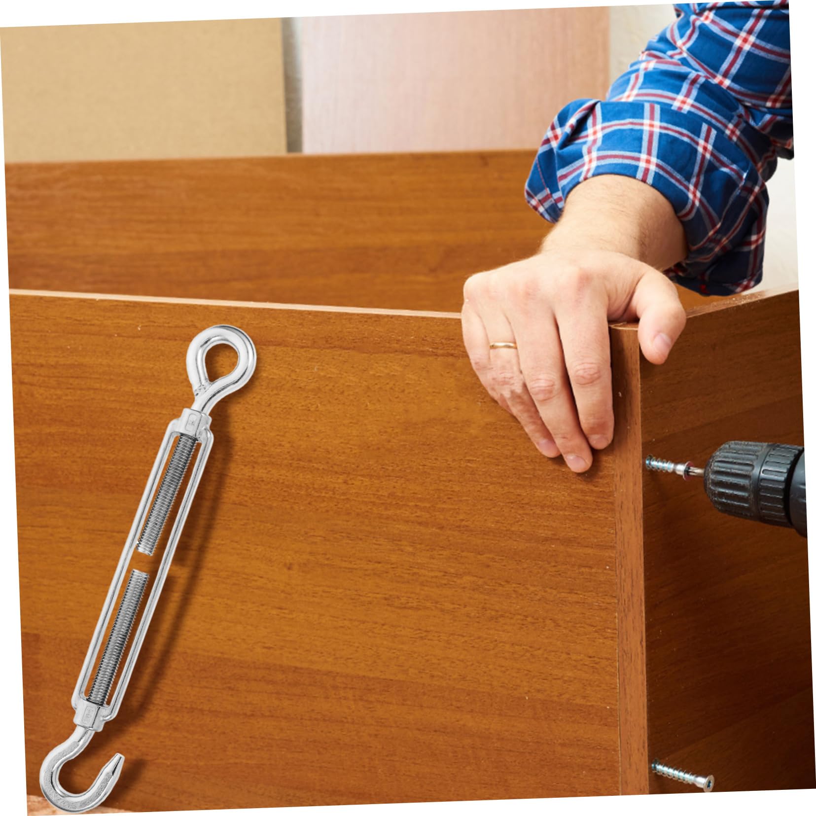 Homoyoyo Tenditore a Corpo Aperto in Acciaio Inox per Rigging | Argento, Serraggio Sicuro e Componente Removibile, Adatto a Progetti DIY e Miglioramenti Domestici