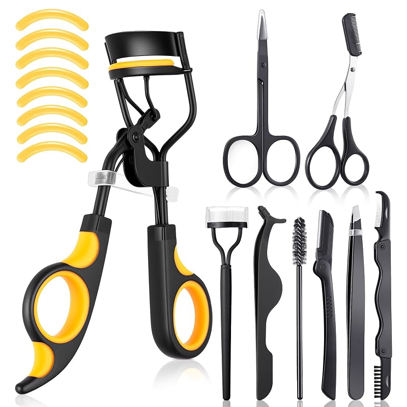 Kit Bencailor com 17 peças para cílios e sobrancelhas, laranja