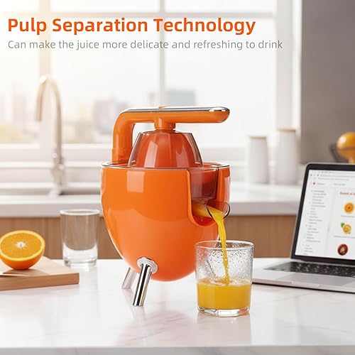 Miniatura 2 de Electric Citrus Juicer Machine, Automatic Orange Juicer Squeezer and Lemon Squeezer, Pulp Separation Design, Electric Juicer Machine for Orange,