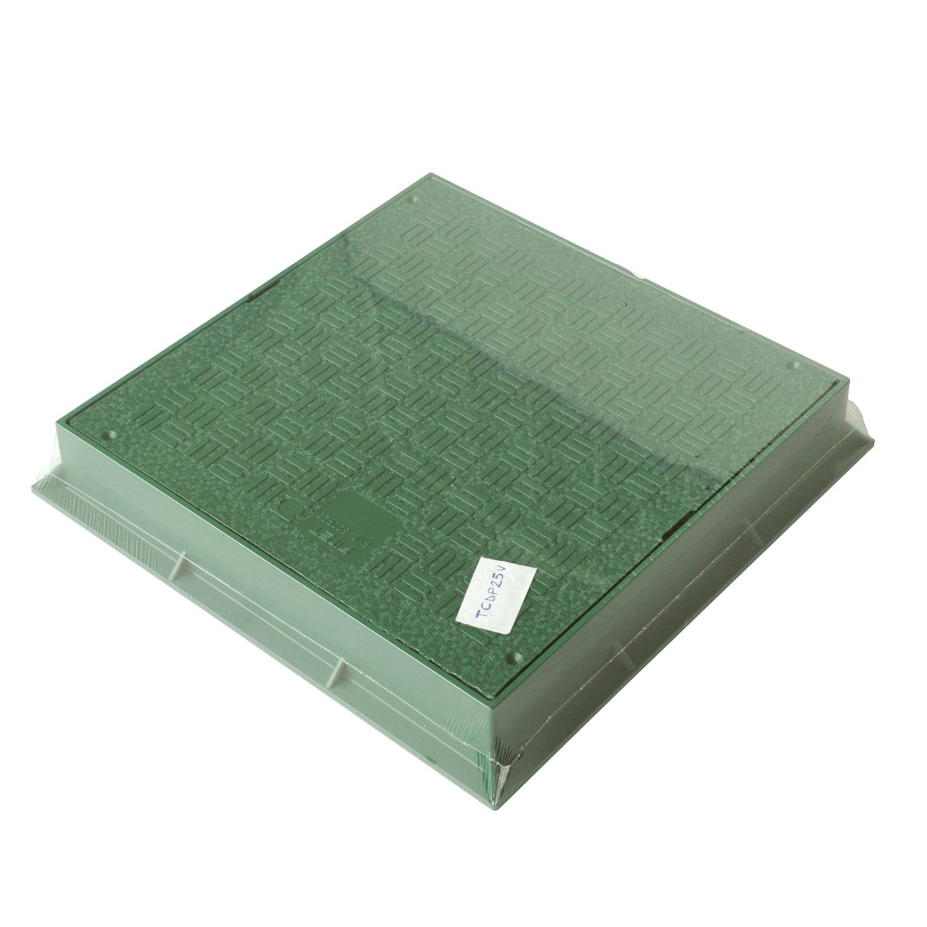 First Plast TCDP25V - Marco con tapa pedonable de PVC, verde, 250 x 250 mm