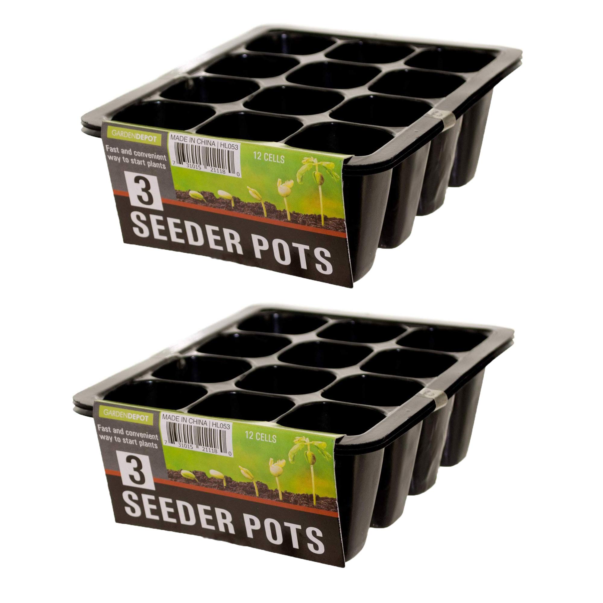 Buy 12 Cell Garden Seedling Starter Trays, Seed Germination and