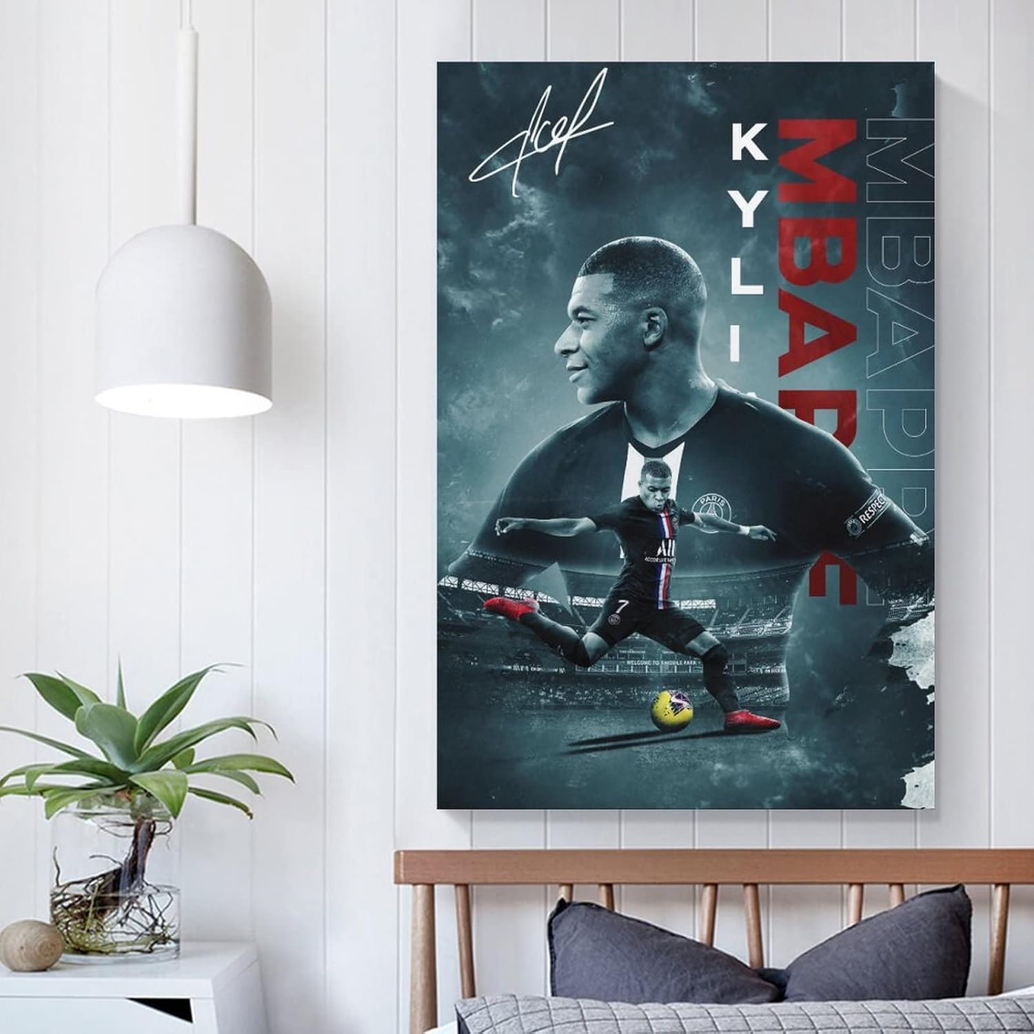 Kylian Mbappé Poster 2 Wall Art Canvas Print Poster Home Bathroom Bedroom Office Living Room Decor Canvas Poster Unframe: 12x18inch(30x45cm) - Image 5
