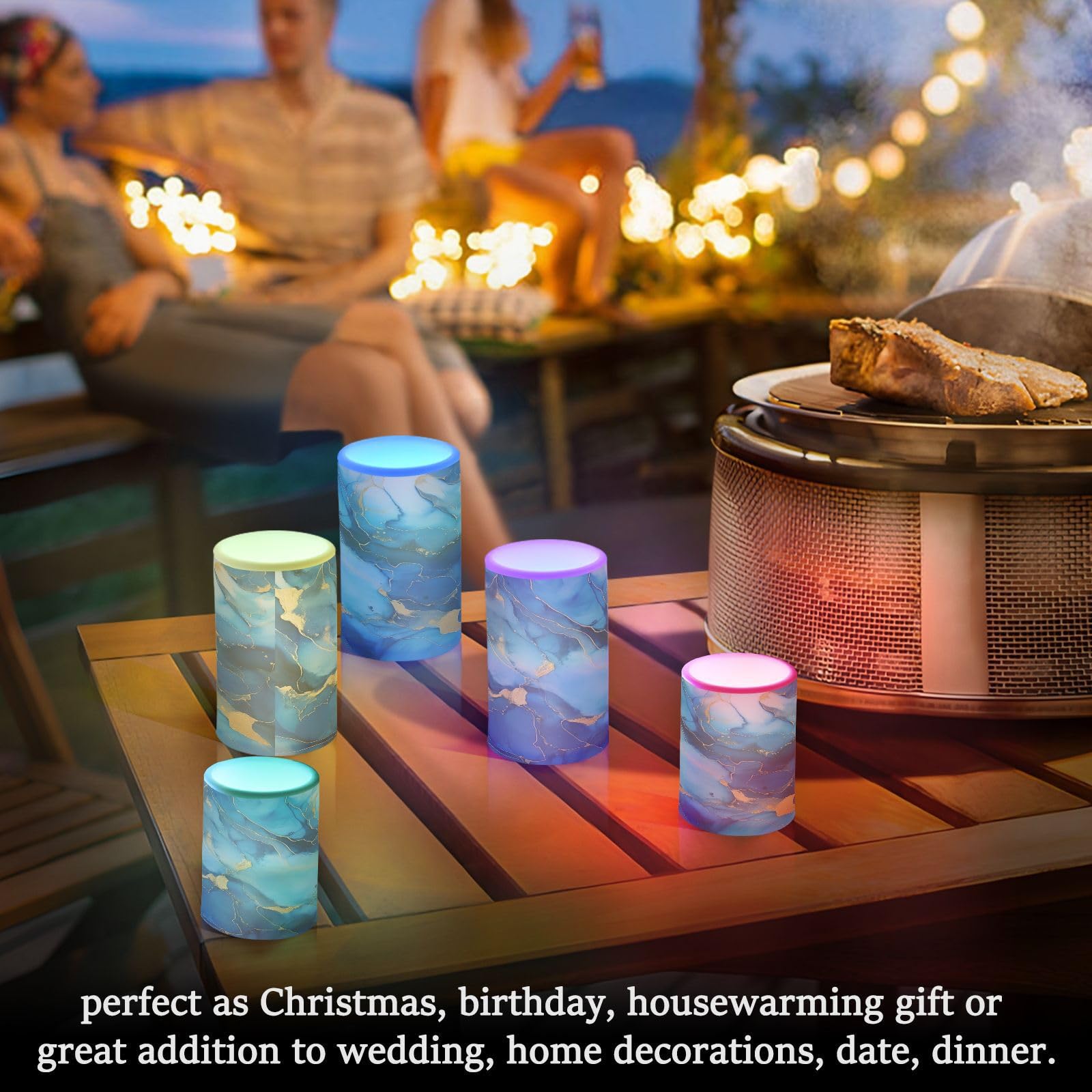 Mnsruu Flickering Flameless LED Candles with Remote Timer - Set of 2 Battery Operated Winter Home Decoration — view 147