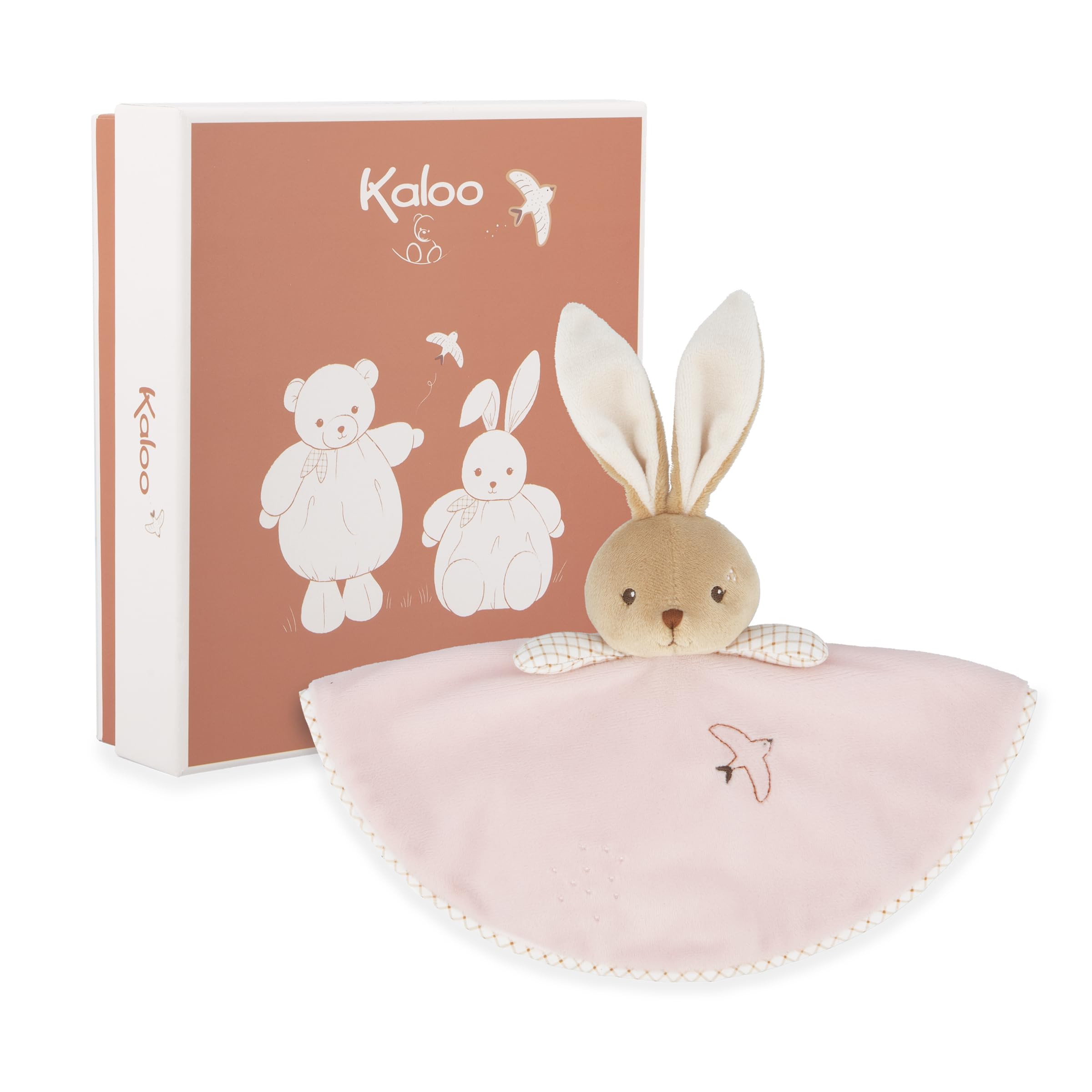 Kaloo Doudou Rond Lapin – Rose, Style Vichy – 24 cm, Doudou pour Bébé