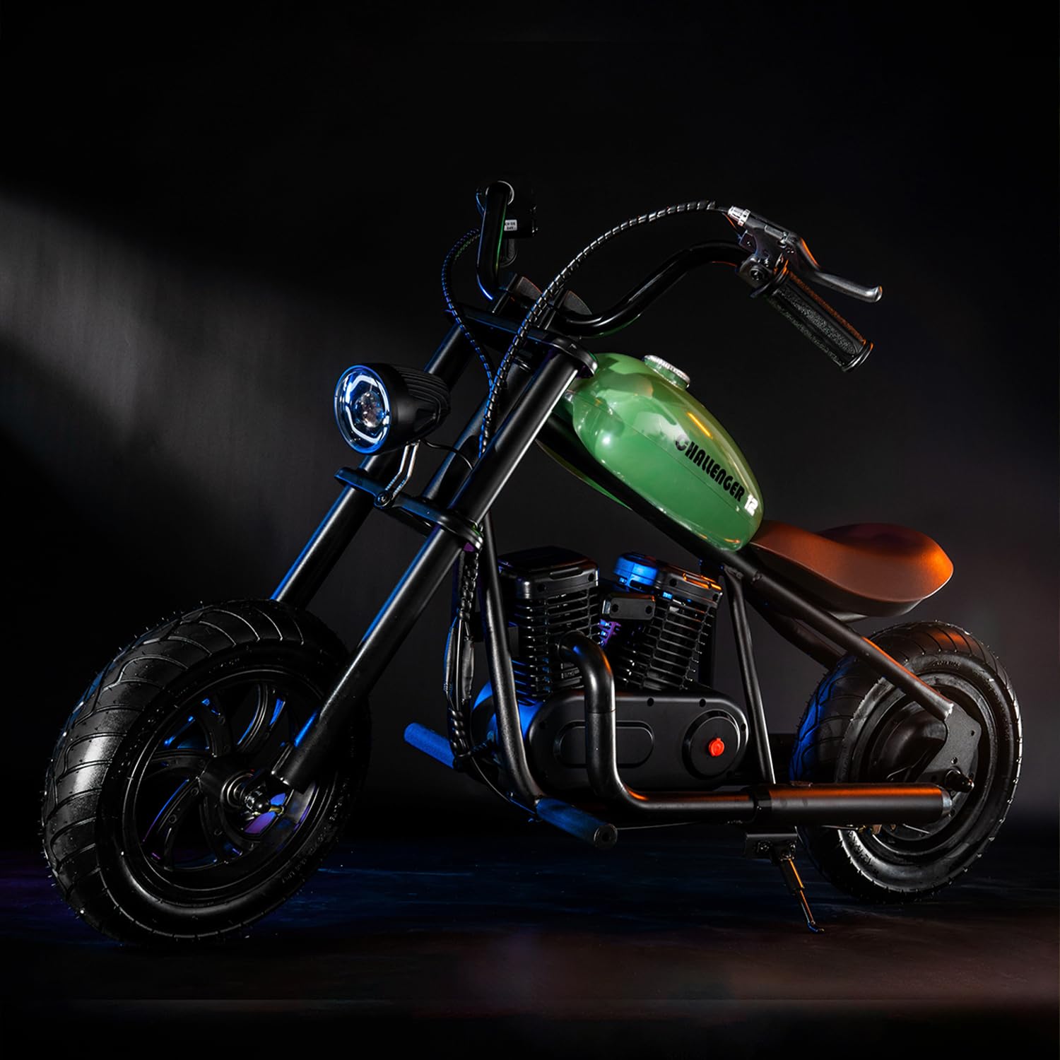 HYPERGOGO Challenger 12 Elektro Motorrad Kinder, Kindermotorrad mit 3 Geschwindigkeiten, max. 16 km/h, bis zu 60 Minuten ununterbrochene Fahrzeit für Kinder/Jugendliche (Grün)