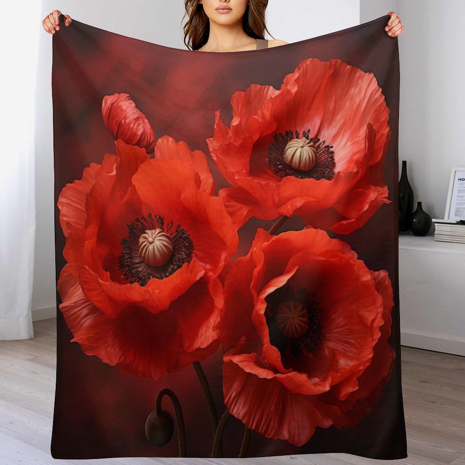 Couverture fleur chaude et lavable en machine grand plaid lit et canapé confortable 150x200