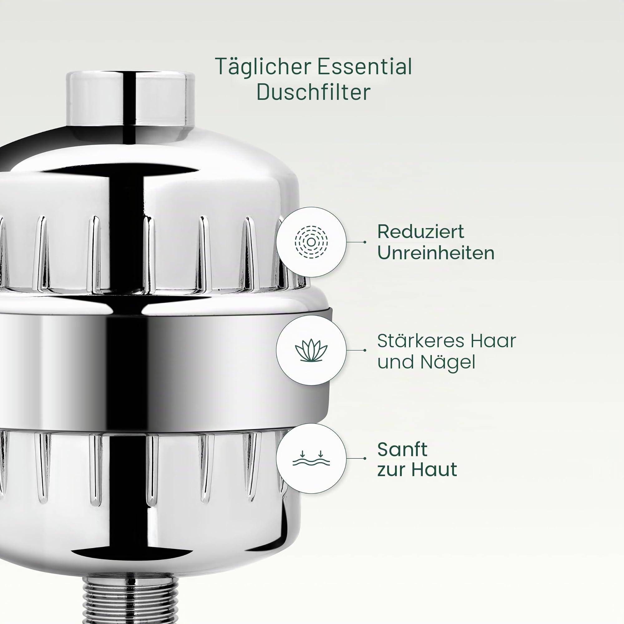 AquaBliss SF220 Universal-Duschfilter mit austauschbarer mehrstufiger Kartusche – lindert Juckreiz, Ekzeme und Akne für strahlende Haare, Nägel und Haut, Chrom