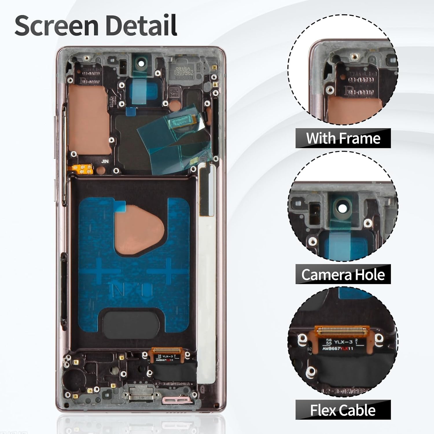OLED for Samsung Note 20 Screen 4g for Samsung Galaxy Note 20 5g Digitizer SM-N981U Screen for Samsung Note 20 SM-N981U1 LCD Display Touch Assembly with Frame SM-N980 SM-N981 (Black)