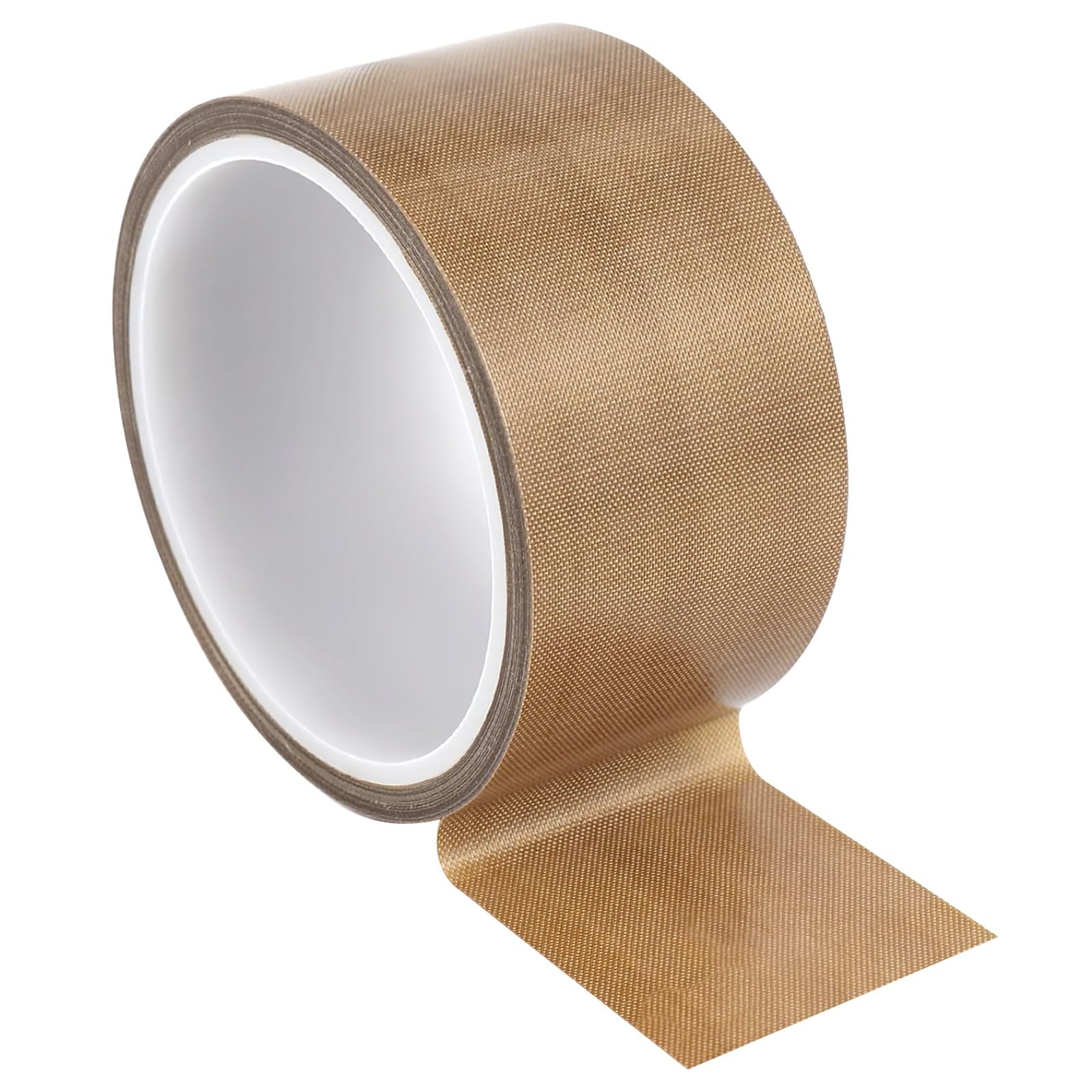Générique Ruban adhésif haute température, largeur 50 mm, 1 rouleau de 10 m, fibre de verre revêtue de PTFE, auto-adhésif, idéal pour projets industriels et usages exigeants, supporte jusqu’à 260 °C