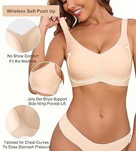 ULTREAGLE Bras for Women Bralette - Womens Wireless Full Coverage Comfortable Sleep Everyday Bra with Extender, S-XXL