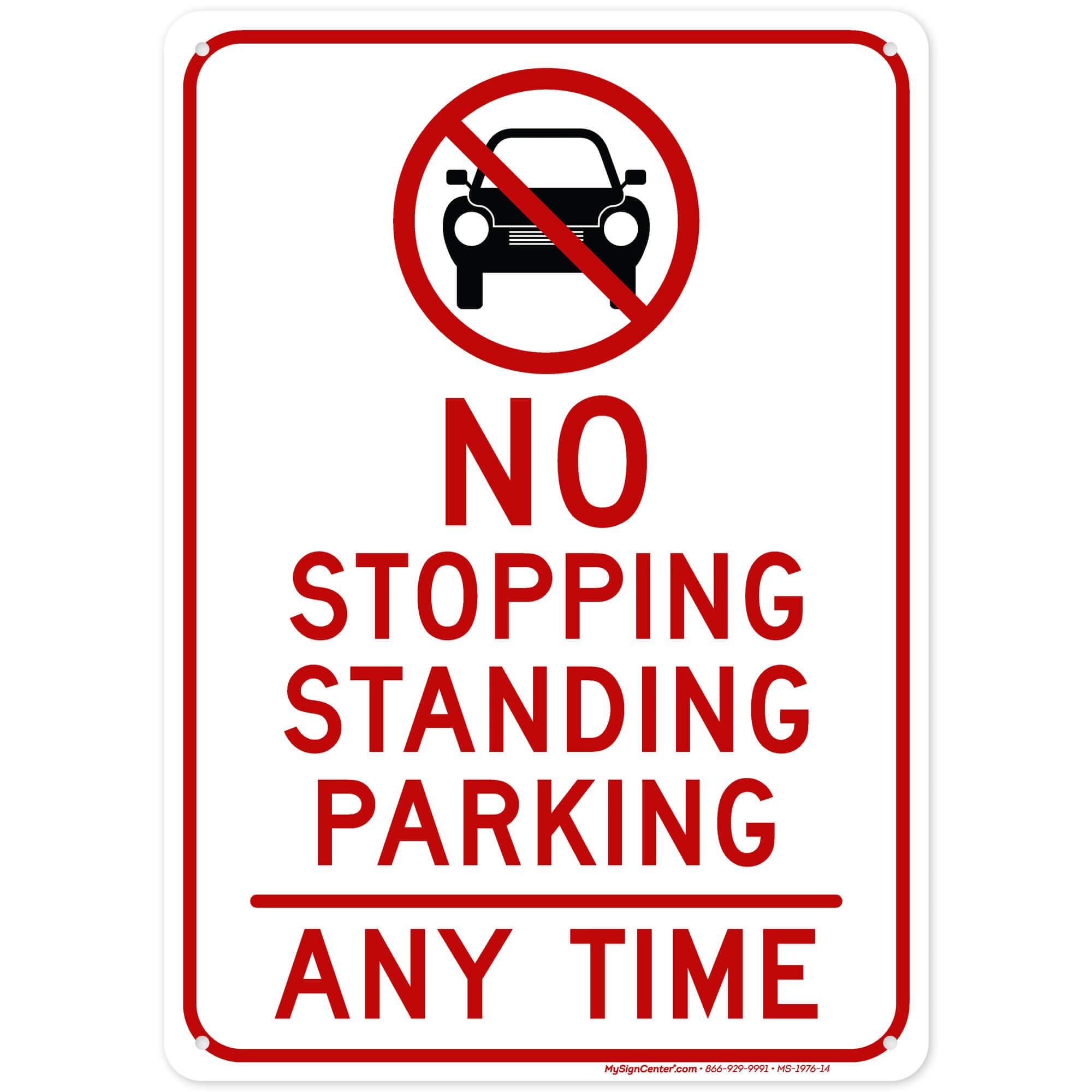 Fire Lane No Parking, No Stopping, No Standing Sign, 10" x 14" Industrial Grade Aluminum, Easy Mounting, Rust-Free/Fade Resistance, Indoor/Outdoor, USA Made by MY SIGN CENTER-image-23
