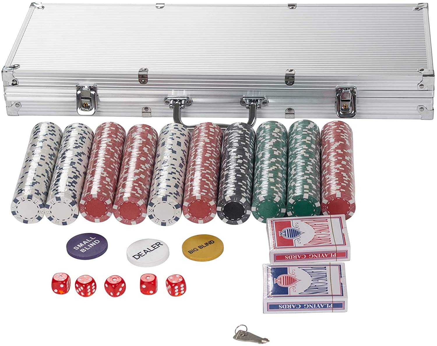 Buy Display4top Texas Holdem Poker Chips Set with Aluminum Case ,2