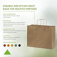 Vista 2 de Prime Line Packaging Bolsas de papel marrón con asas, bolsas de regalo grandes de estraza para pequeñas empresas, compras, tienda minorista