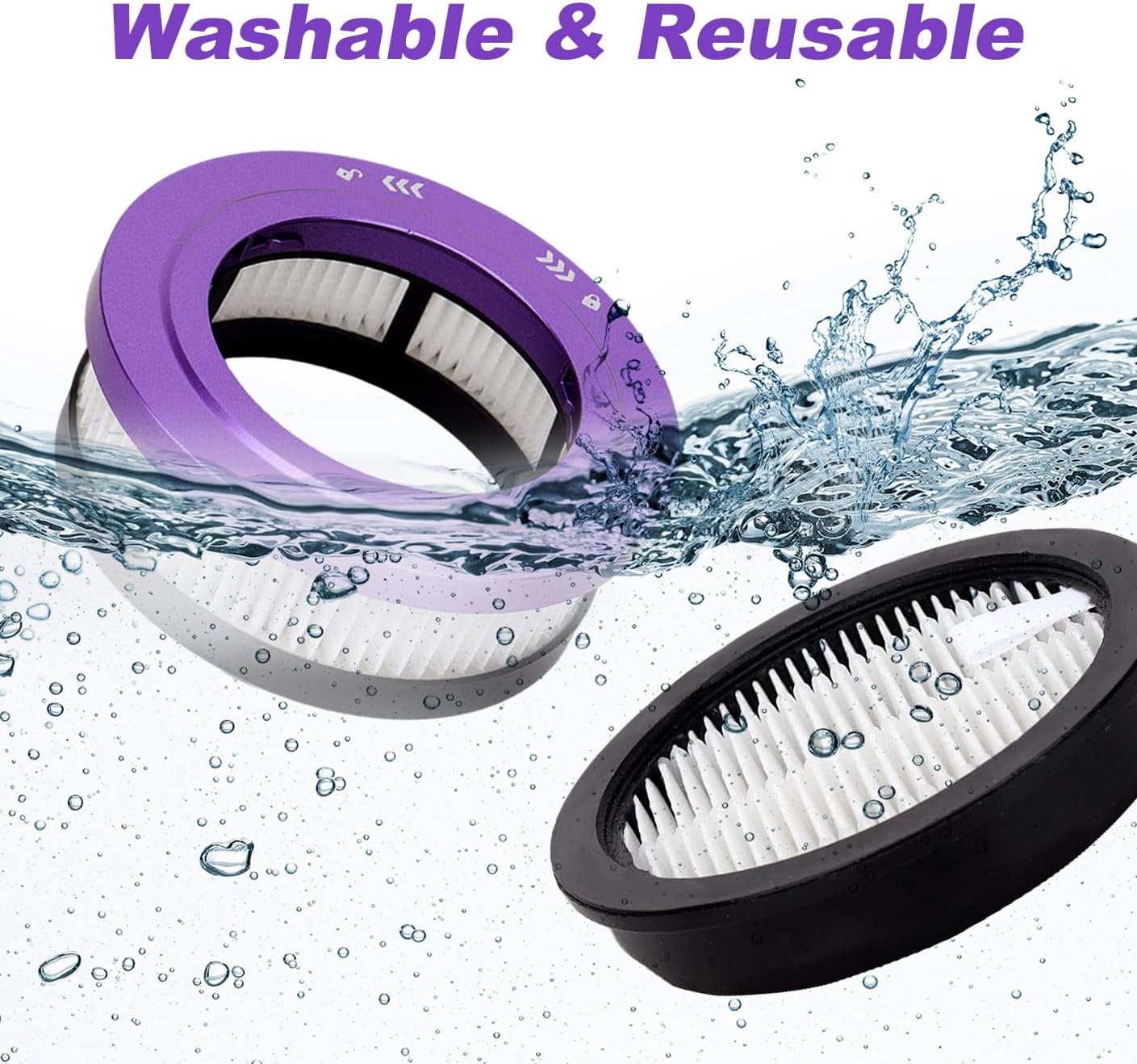 HEPA Filter Replacement Compatible with Lirios Q7 / Anyson Stars 5 45000Pa Vacuum Cleaner, Washable Filter Accessories Part, 3 Pre-Filters, 3 Post Filters